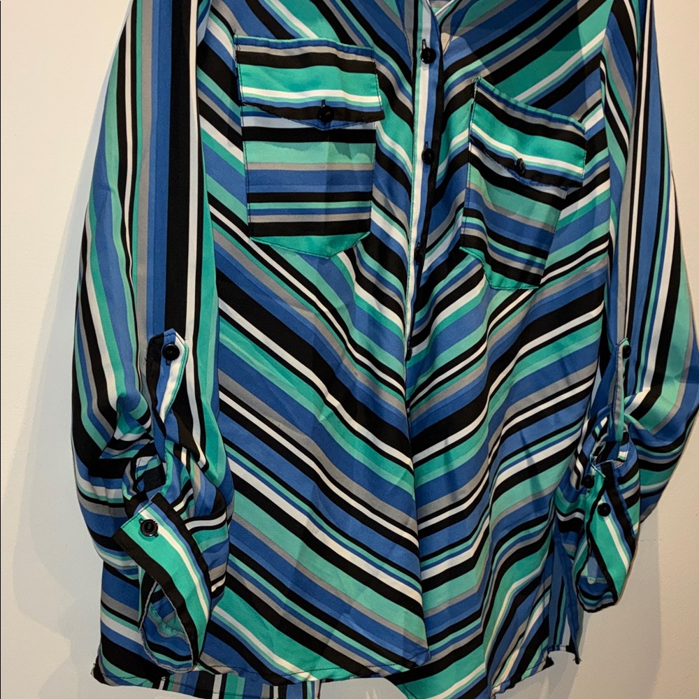 Elementz Multicolor Striped Button Down Shirt - image 4